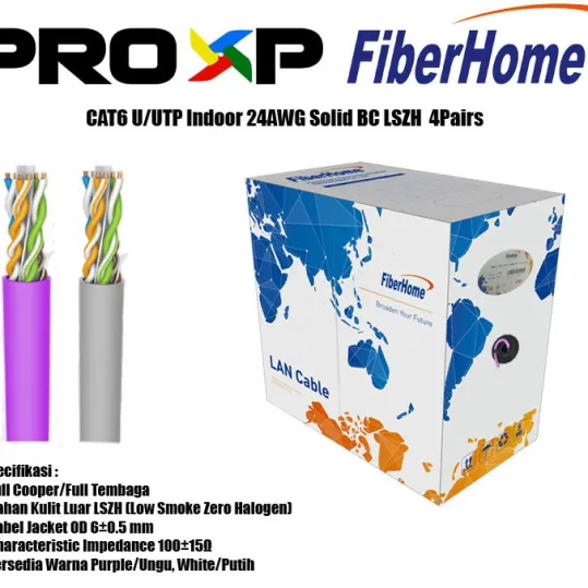 FTP/UTP<br> FiberHome CAT 6 24AWG PVC Indoor (LSZH) 2 utp_cat_6_24awg_lszh_