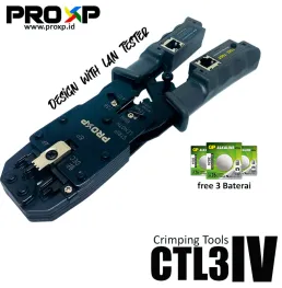 Tools Proxp Crimping tool with cable tester CTL304  Free Baterai